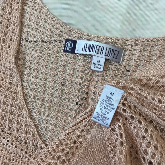 Jennifer Lopez M Rayon Blend Metallic Peach Vest - Picture 8 of 8